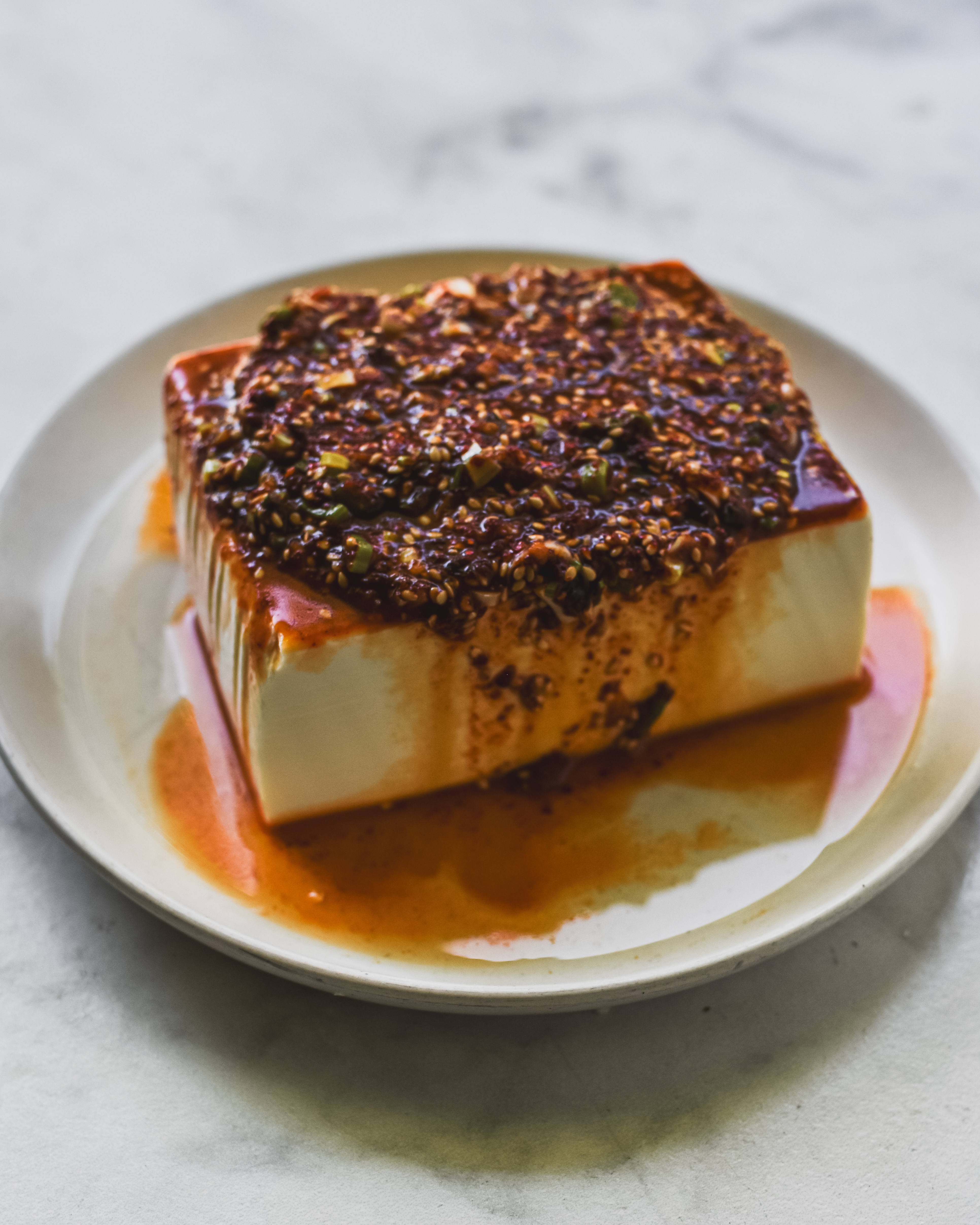 silken tofu with spicy soy dressing Silken Tofu with Sweet Chili Soy Sauce